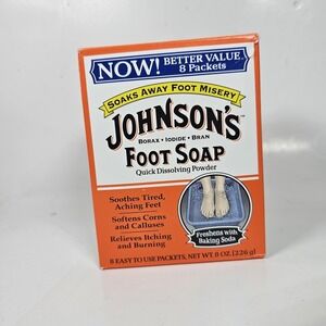 JOHNSON'S Quick Dissolving Powder Foot Soap (8) 1 Oz Packets